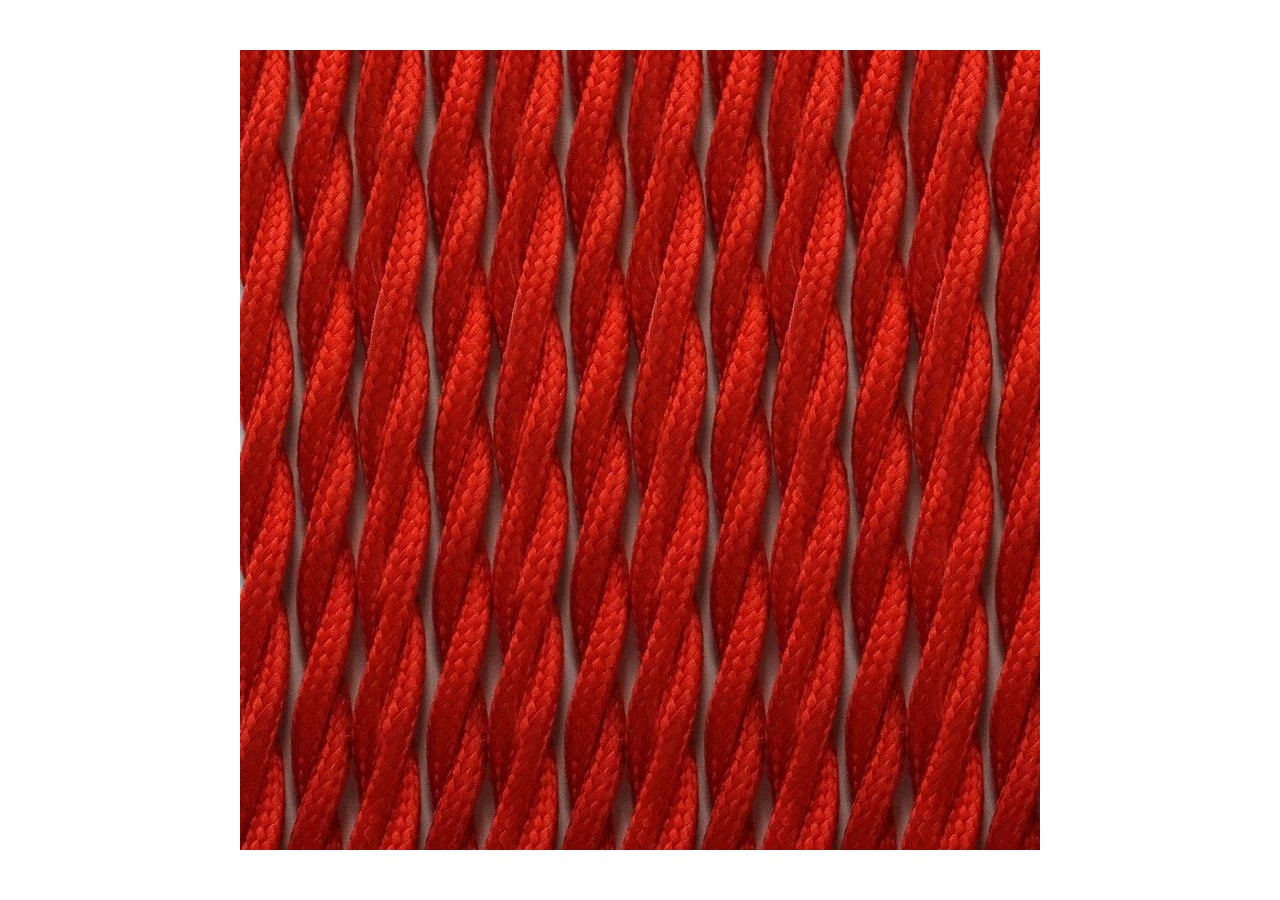 Câble électrique tressé en tissu effet soie Couleur rouge - LV001-RO - Barcelona LED