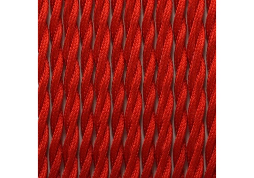 Câble électrique tressé en tissu effet soie Couleur rouge - LV001-RO - Barcelona LED