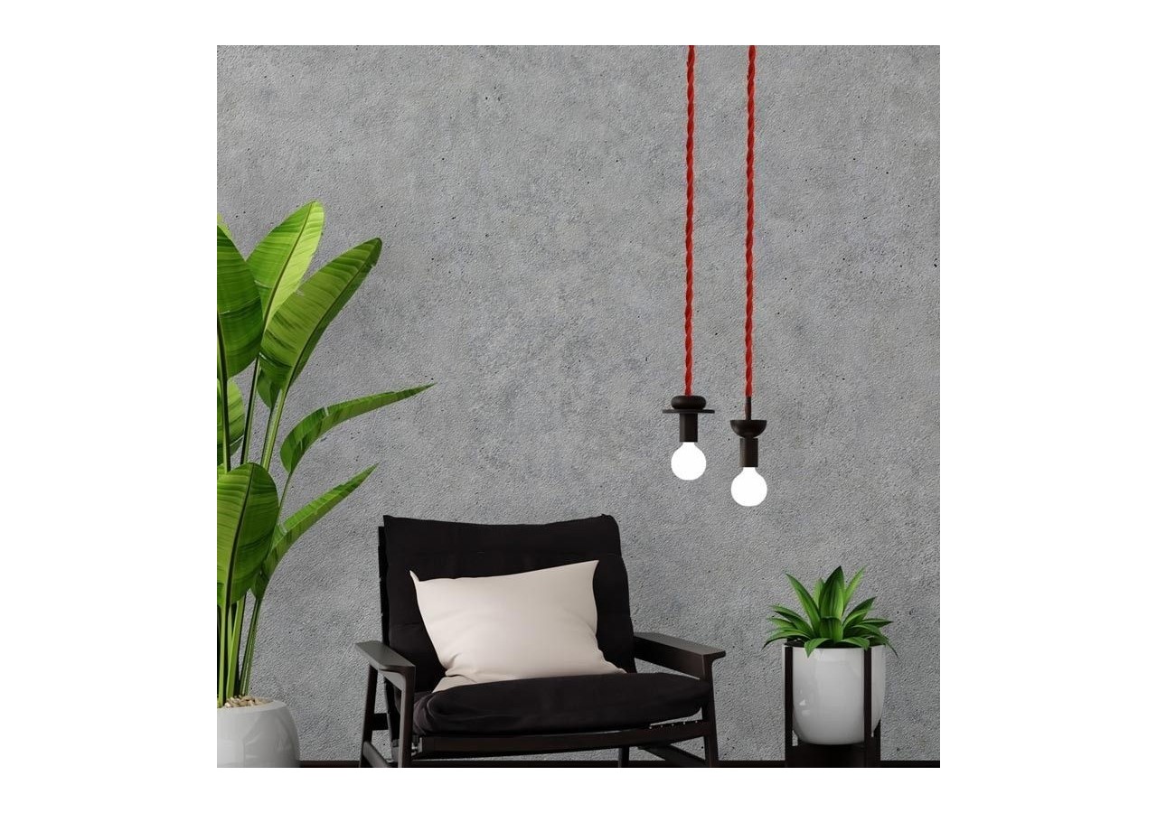 Câble électrique tressé en tissu effet soie Couleur rouge - LV001-RO - Barcelona LED