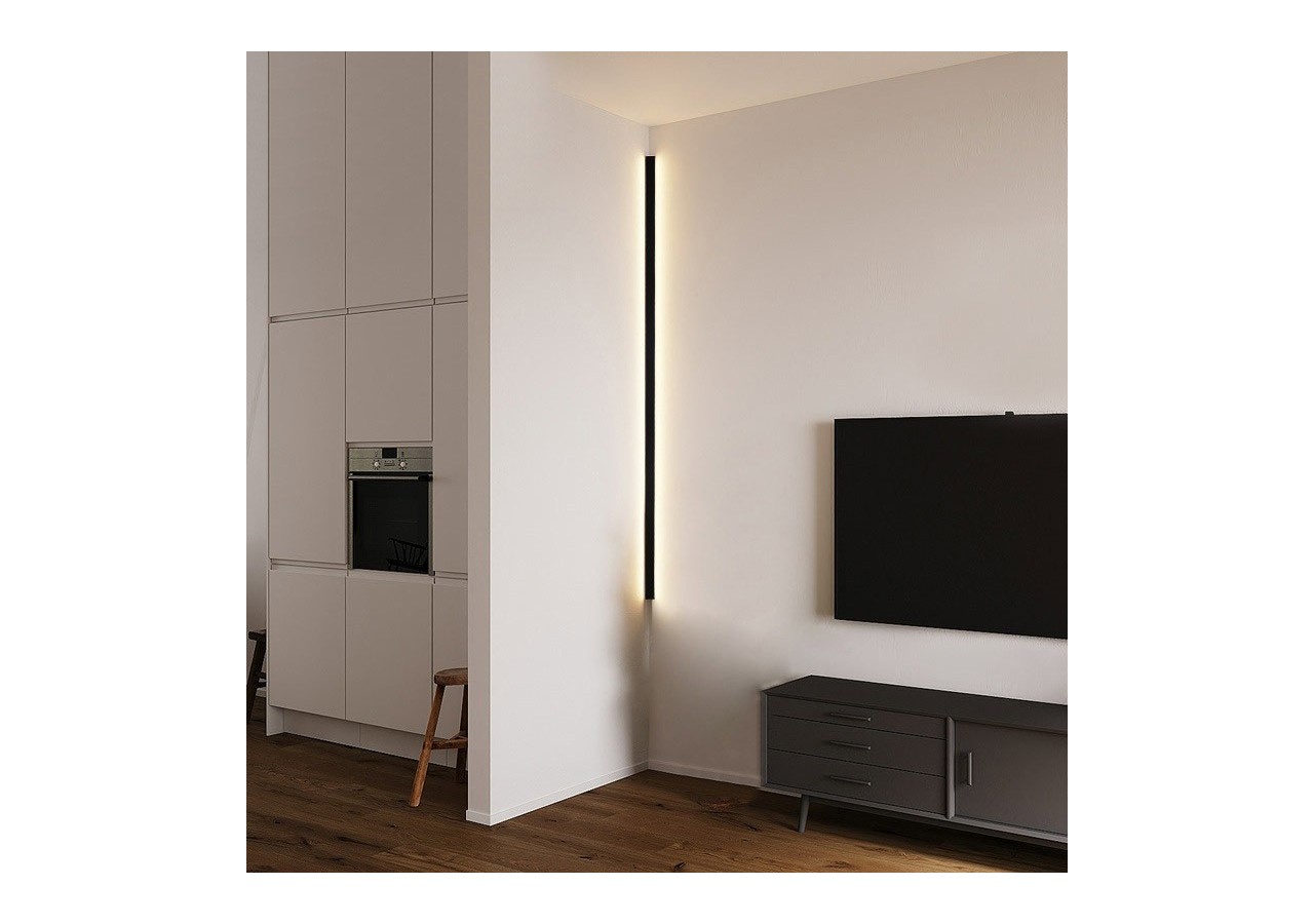 Profilé en aluminium avec double éclairage pour ruban LED, spécial coins. - BPERFALP191-N - Barcelona LED