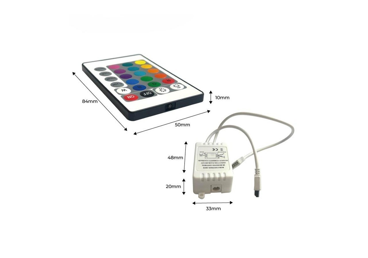 Contrôleur de bande LED RGB 2 Amp par canal, télécommande IR 24 touches - B1603 - Barcelona LED
