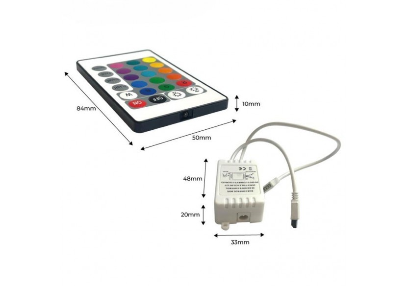 Contrôleur de bande LED RGB 2 Amp par canal, télécommande IR 24 touches - B1603 - Barcelona LED