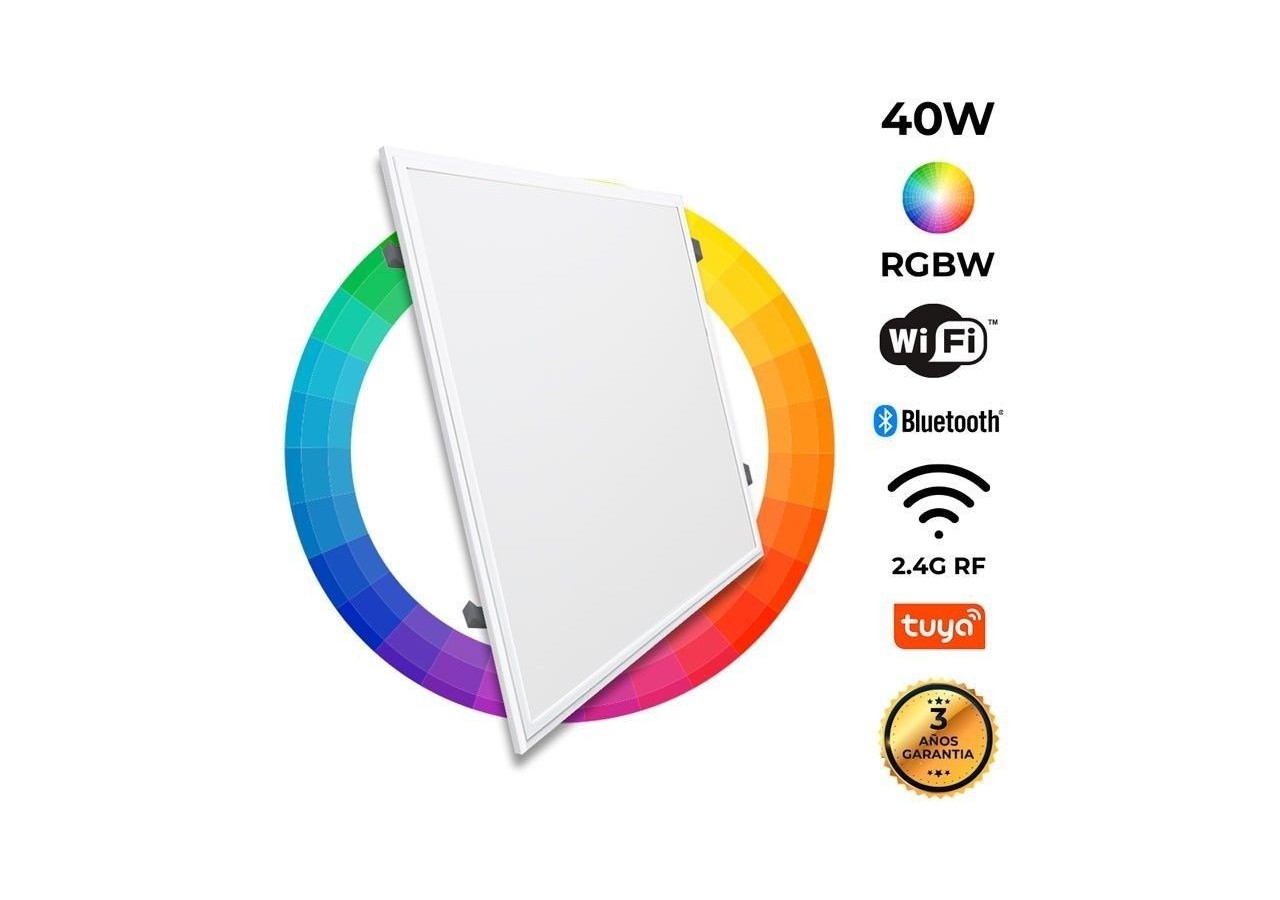Panneau LED encastrable 60x60 WIFI SMART RGB / RGBW + CCT - 40W - Avec KIT de montage - B4295-RGBW - Barcelona LED