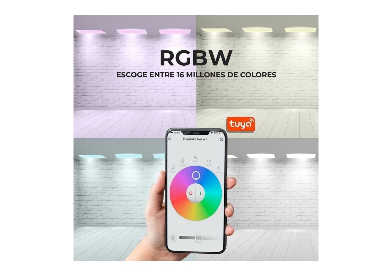 Panneau LED encastrable 60x60 WIFI SMART RGB / RGBW + CCT - 40W - Avec KIT de montage - B4295-RGBW - Barcelona LED
