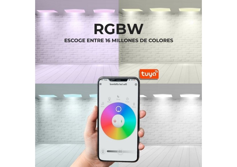 Panneau LED encastrable 60x60 WIFI SMART RGB / RGBW + CCT - 40W - Avec KIT de montage - B4295-RGBW - Barcelona LED