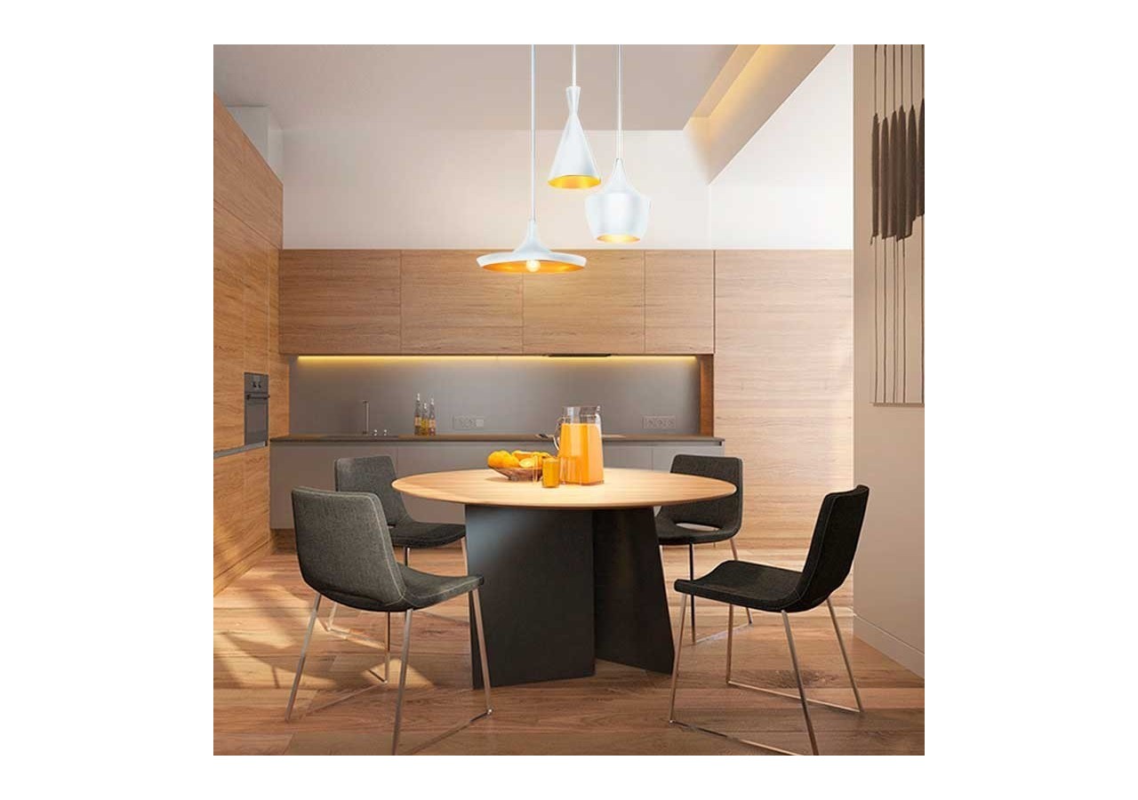 Lot de suspensions scandinaves "Solvang - Helga - Kolding" - LN-3000K-B - Barcelona LED