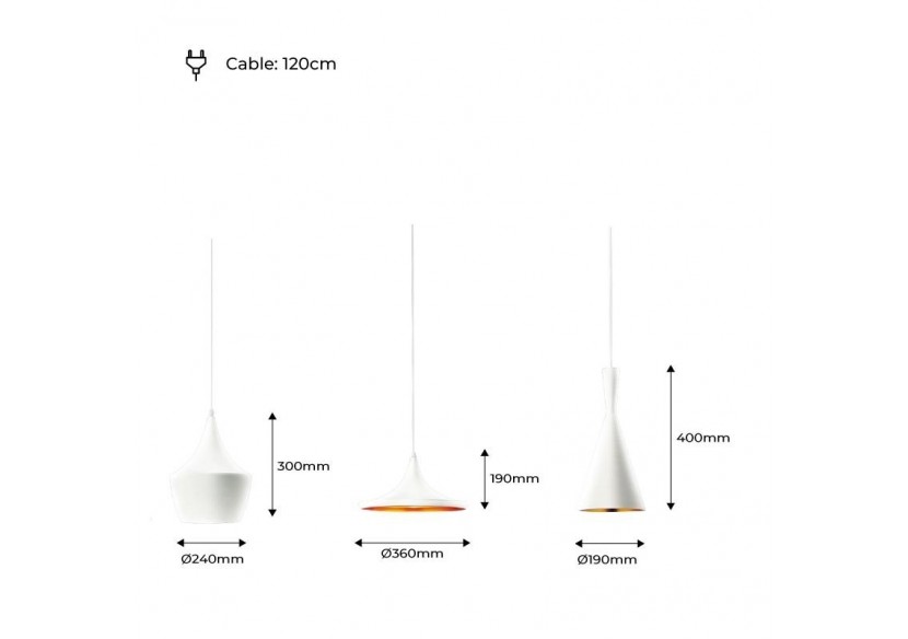 Lot de suspensions scandinaves "Solvang - Helga - Kolding" - LN-3000K-B - Barcelona LED
