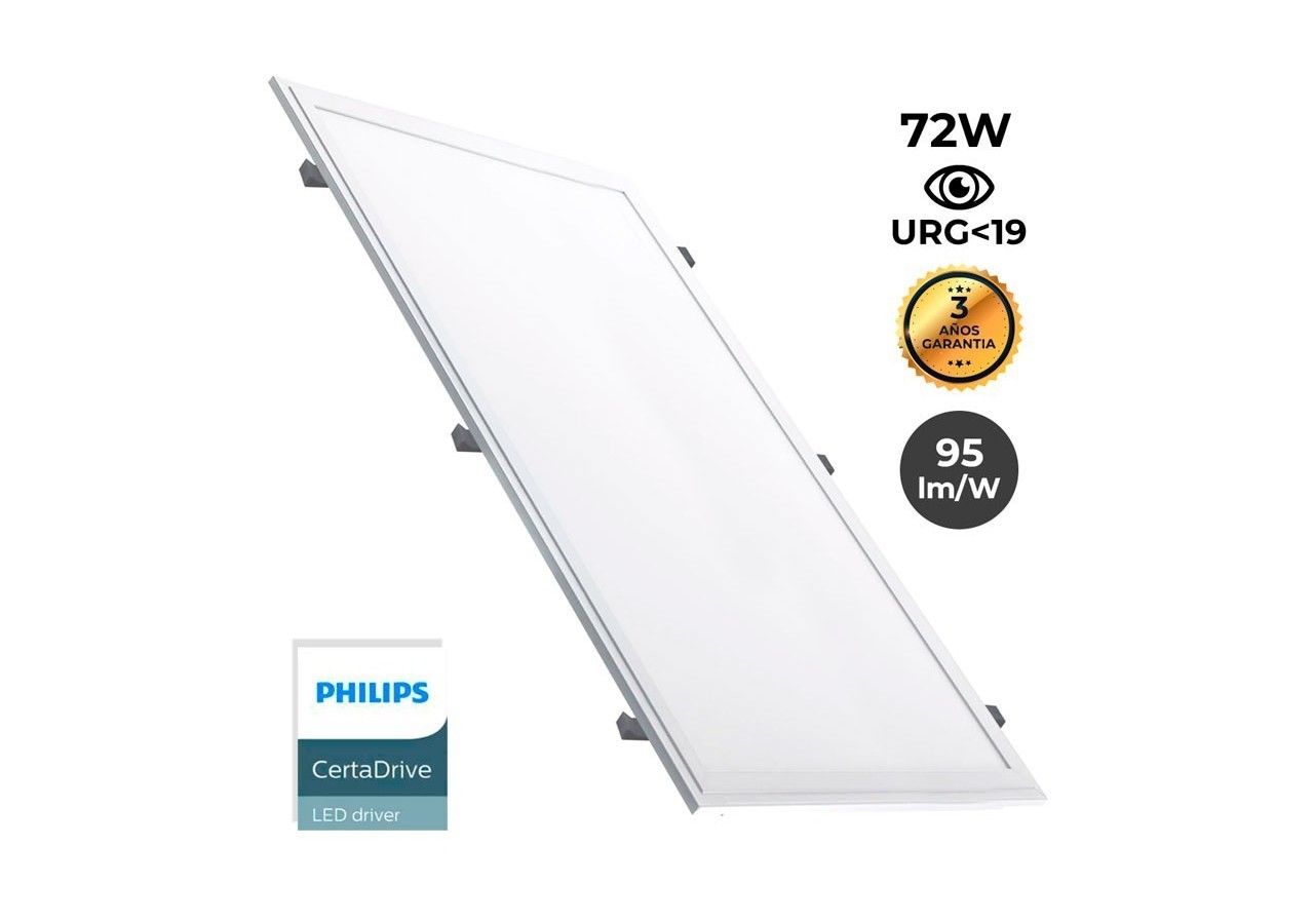 Panneau LED encastrable 120x60 extra-plat - 72W PHILIPS DRIVER UGR19 avec KIT de montage - B4296-BN - Barcelona LED