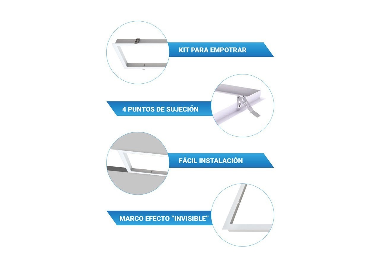 Panneau LED encastrable 120x60 extra-plat - 72W PHILIPS DRIVER UGR19 avec KIT de montage - B4296-BN - Barcelona LED