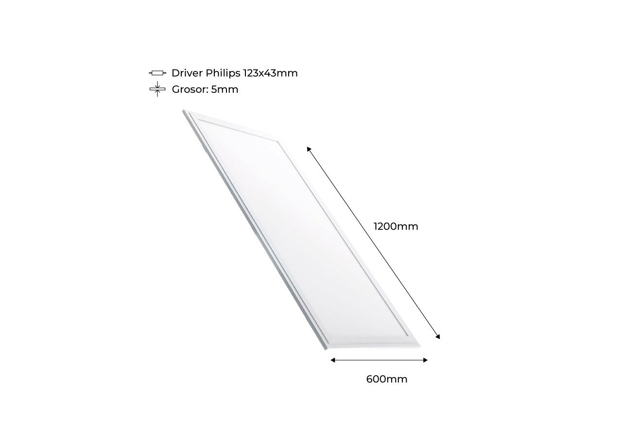 Panneau LED encastrable 120x60 extra-plat - 72W PHILIPS DRIVER UGR19 avec KIT de montage - B4296-BN - Barcelona LED