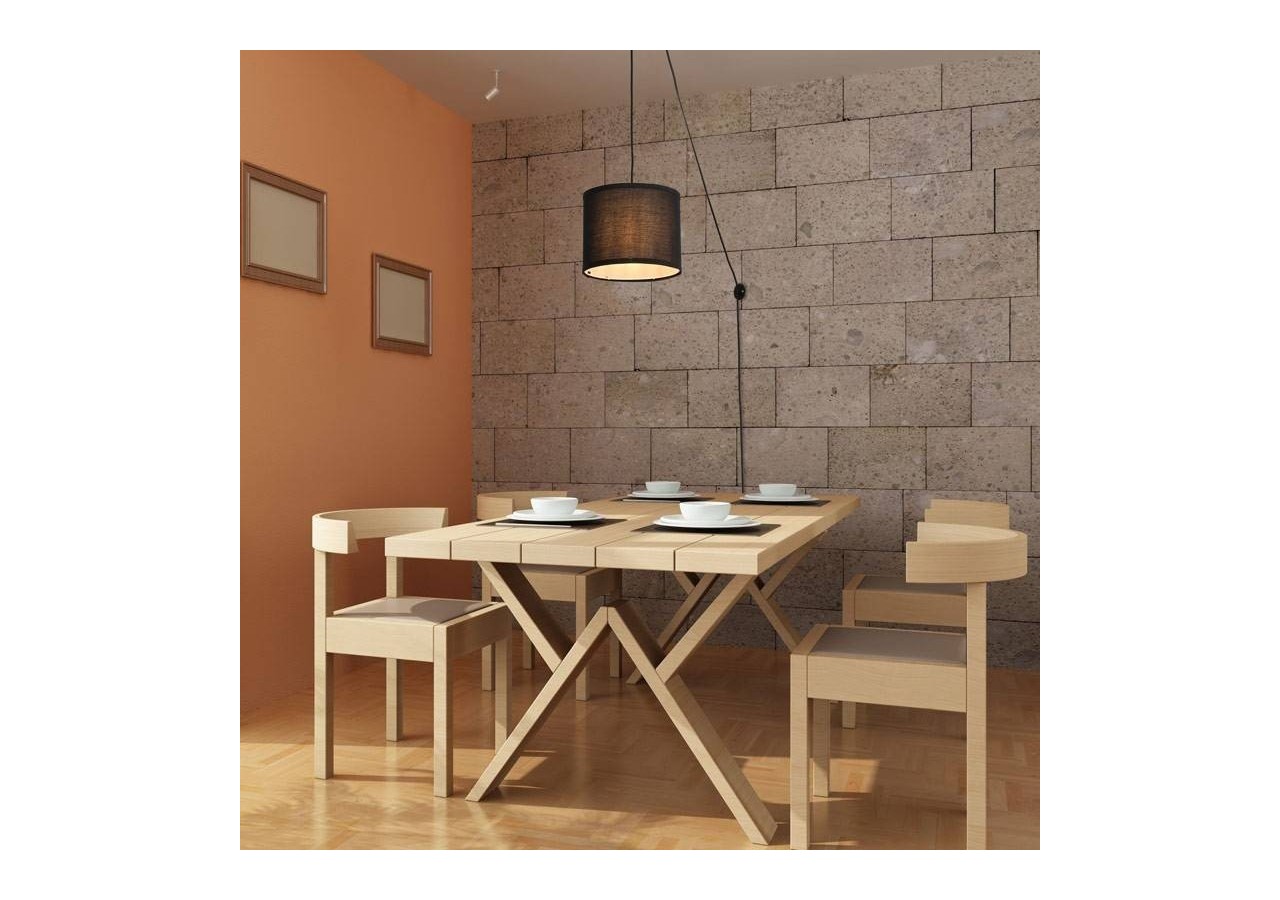 Suspension avec câble et abat-jour en tissu "KIM". - L3060-C-N - Barcelona LED