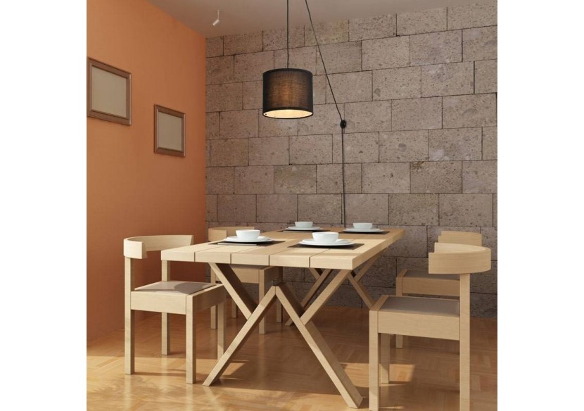 Suspension avec câble et abat-jour en tissu "KIM". - L3060-C-N - Barcelona LED