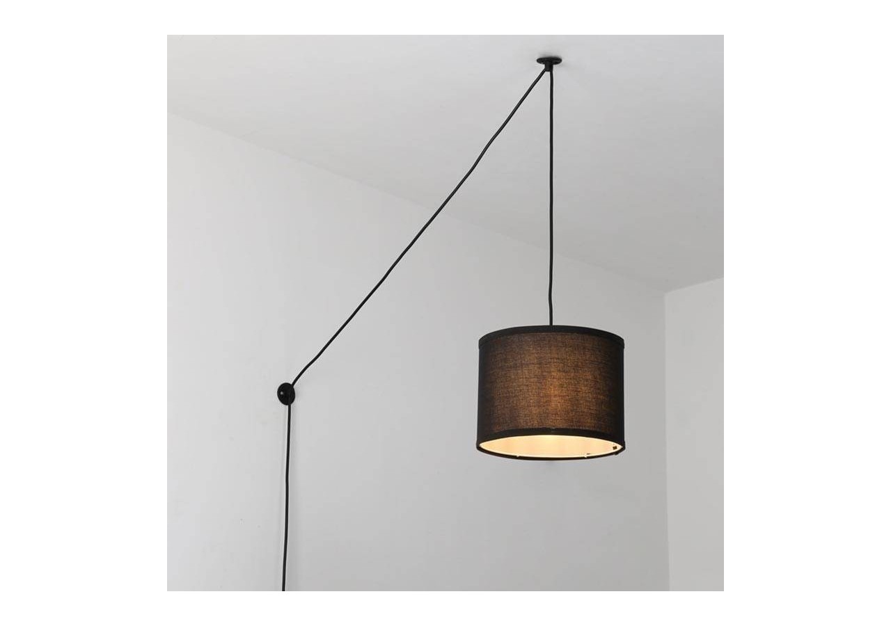 Suspension avec câble et abat-jour en tissu "KIM". - L3060-C-N - Barcelona LED