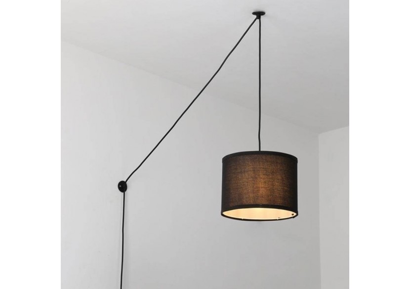 Suspension avec câble et abat-jour en tissu "KIM". - L3060-C-N - Barcelona LED
