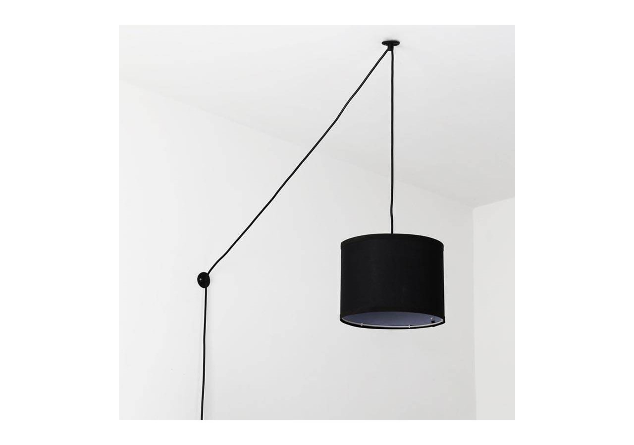 Suspension avec câble et abat-jour en tissu "KIM". - L3060-C-N - Barcelona LED