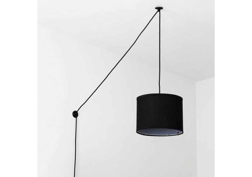 Suspension avec câble et abat-jour en tissu "KIM". - L3060-C-N - Barcelona LED