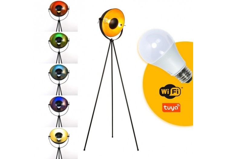 Lampadaire vintage avec trépied "Galilen" + ampoule RGBW + CCT WiFi - 9W - LV428-RGB-WIFI - Barcelona LED 2