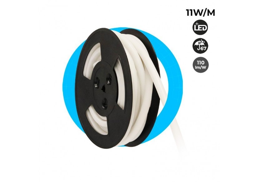 Néon LED flexible 24V DC-12x12mm-10 mètres-Kit complet-11W/m-IP67-Courbure verticale - N1212-10M-AZ - Barcelona LED