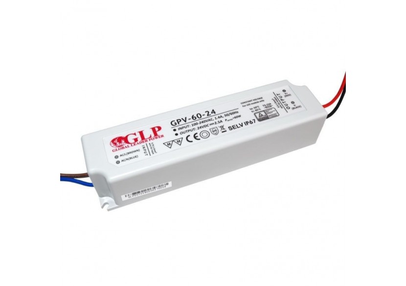 Alimentation LED étanche 24V DC-60W- IP67-GLP - GPV-60-24 - Barcelona LED