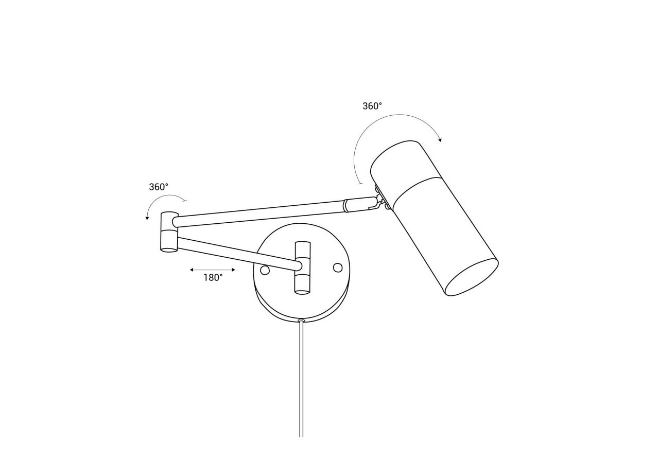 Applique murale extensible avec prise "Logan" - LN1302-EU-N - Barcelona LED