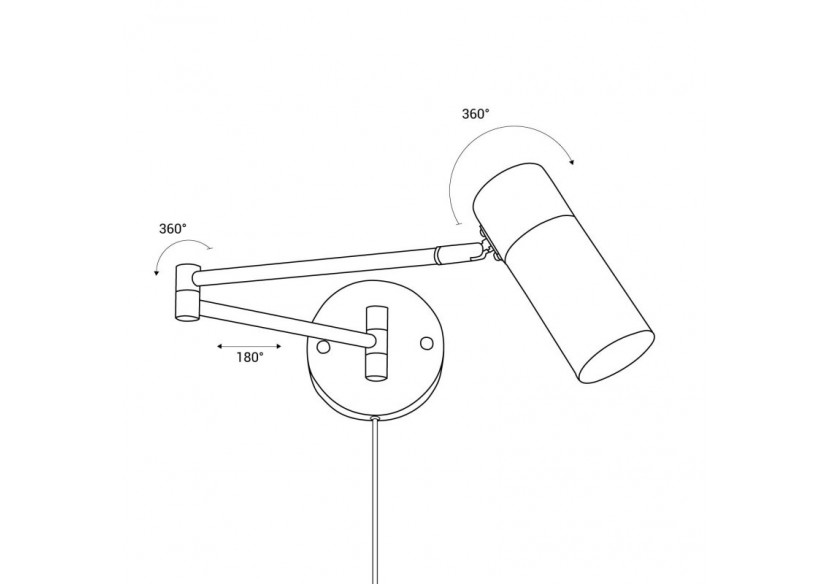 Applique murale extensible avec prise "Logan" - LN1302-EU-N - Barcelona LED