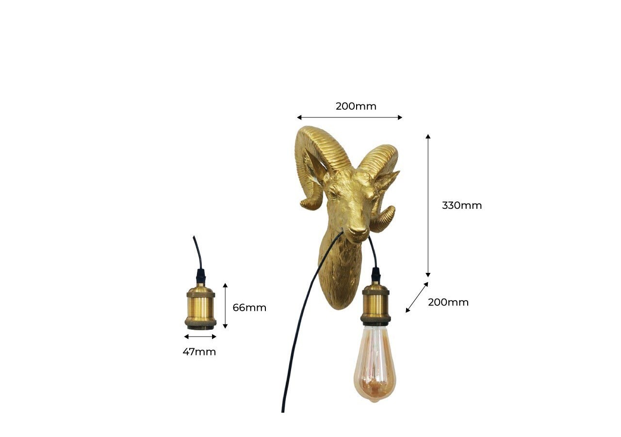 Lampe murale "Capris" Golden Muflon E27 - L4043-D - Barcelona LED