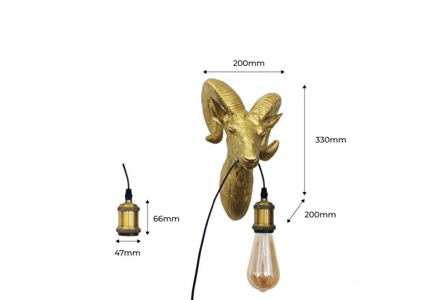 Lampe murale "Capris" Golden Muflon E27 - L4043-D - Barcelona LED