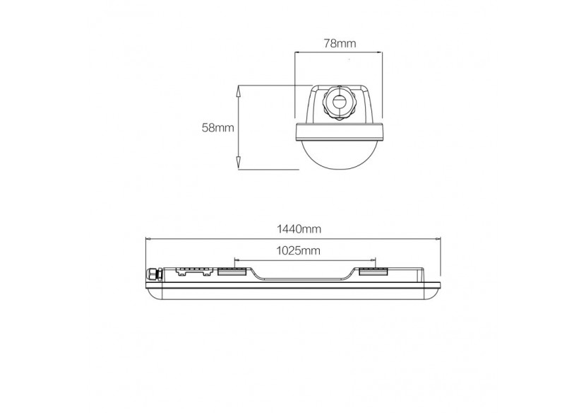 Réglette étanche LED connectable 48W- 150cm-IP65 - B8420-150BF - Barcelona LED