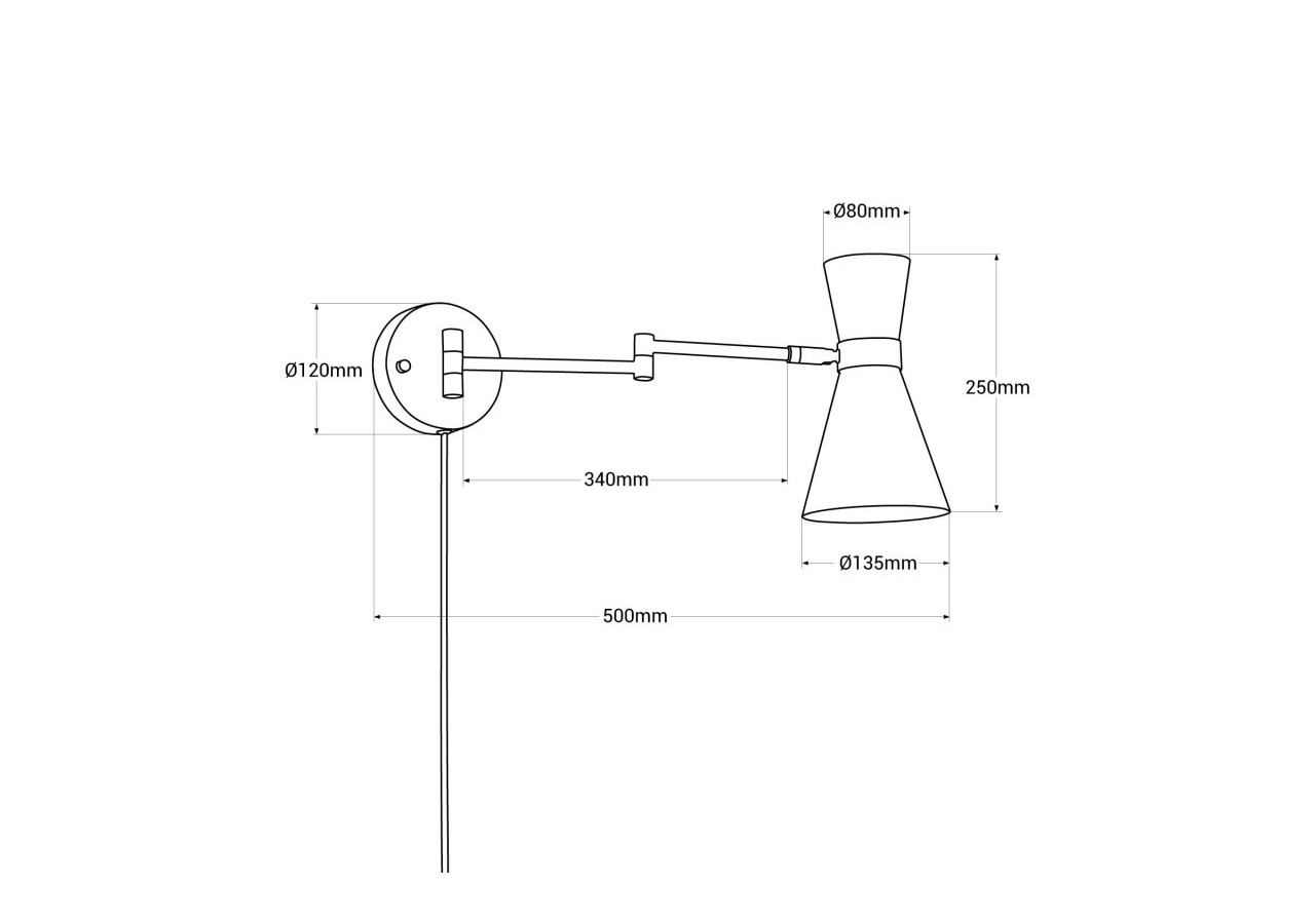 Applique murale avec bras articulé et prise "Silva" - LN3008-EU-ND - Barcelona LED