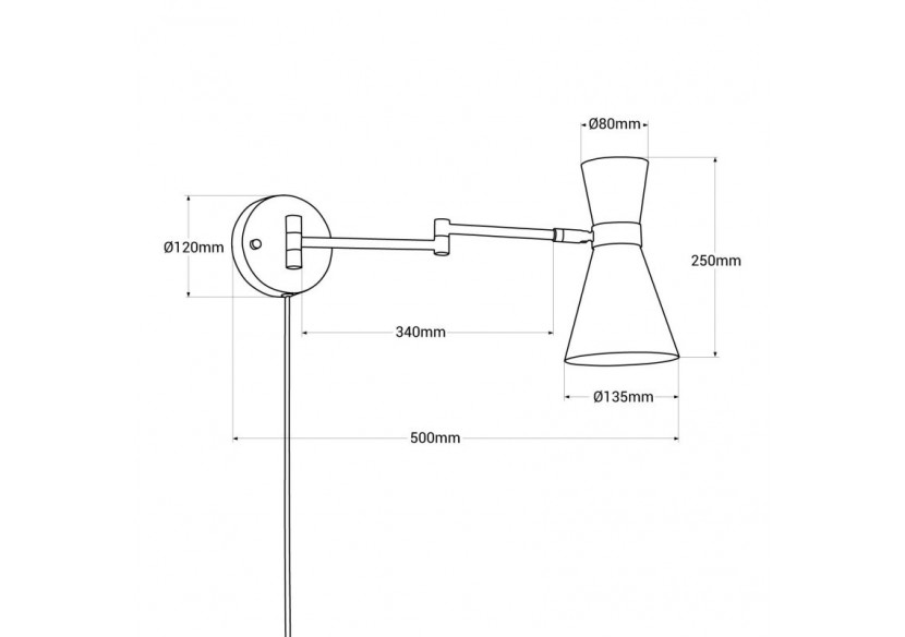 Applique murale avec bras articulé et prise "Silva" - LN3008-EU-ND - Barcelona LED