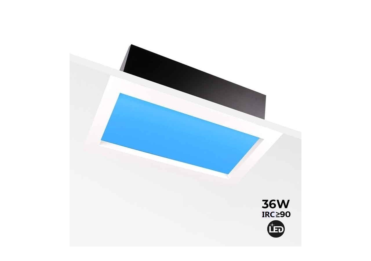 Panneau LED "Blue Skylight"-effet de ciel-Daylight-36W - B5228-BS-60X30 - Barcelona LED