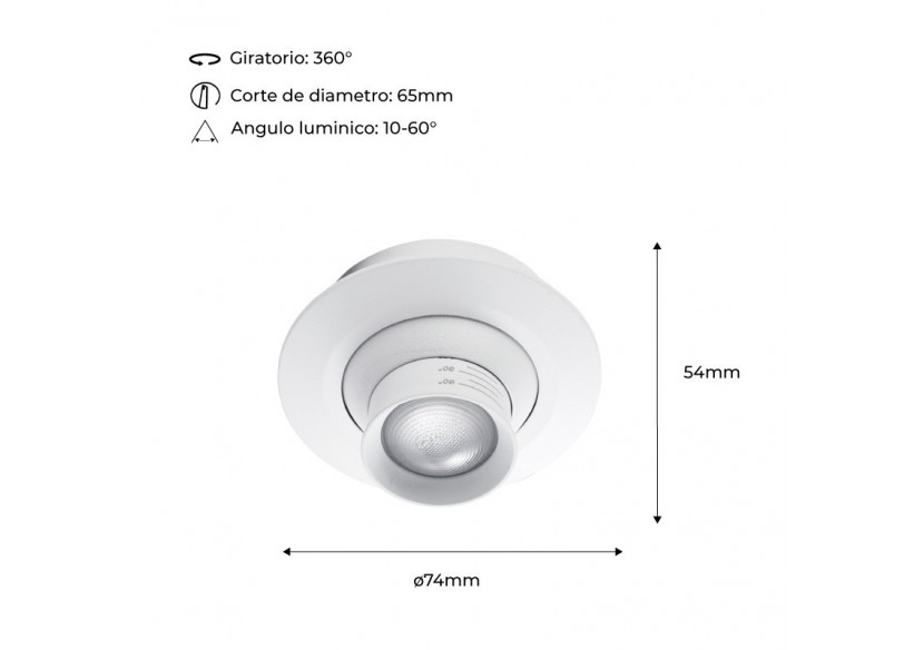 Spot encastré LED avec zoom-Réglable-Puce Cree-2700K-3W - B2050-B - Barcelona LED