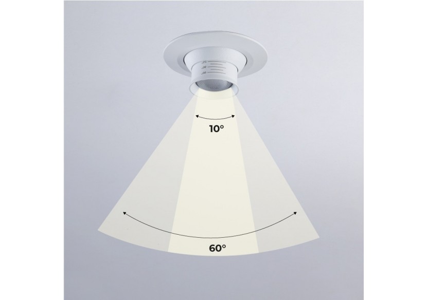 Spot encastré LED avec zoom-Réglable-Puce Cree-2700K-3W - B2050-B - Barcelona LED