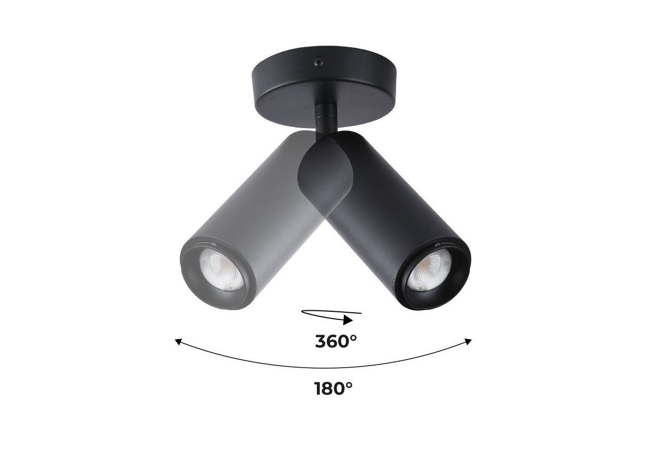 Projecteur avec angle d'éclairage réglable et projecteur articulé 8W 2800K - B2091-N-270 - Barcelona LED