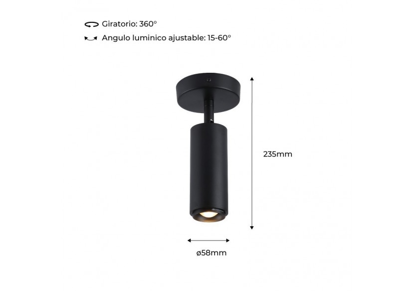 Projecteur avec angle d'éclairage réglable et projecteur articulé 8W 2800K - B2091-N-270 - Barcelona LED Projecteur avec angle d'éclairage réglable et projecteur articulé 8W 2800K - B2091-N-270 - Barcelona LED