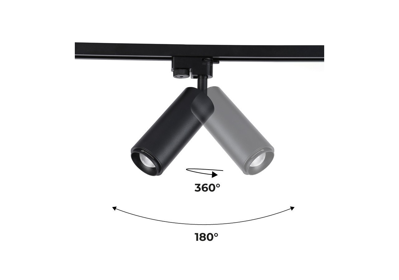 Spot sur rail monophasé avec angle d'éclairage ajustable 8W - B2092-N-270 - Barcelona LED