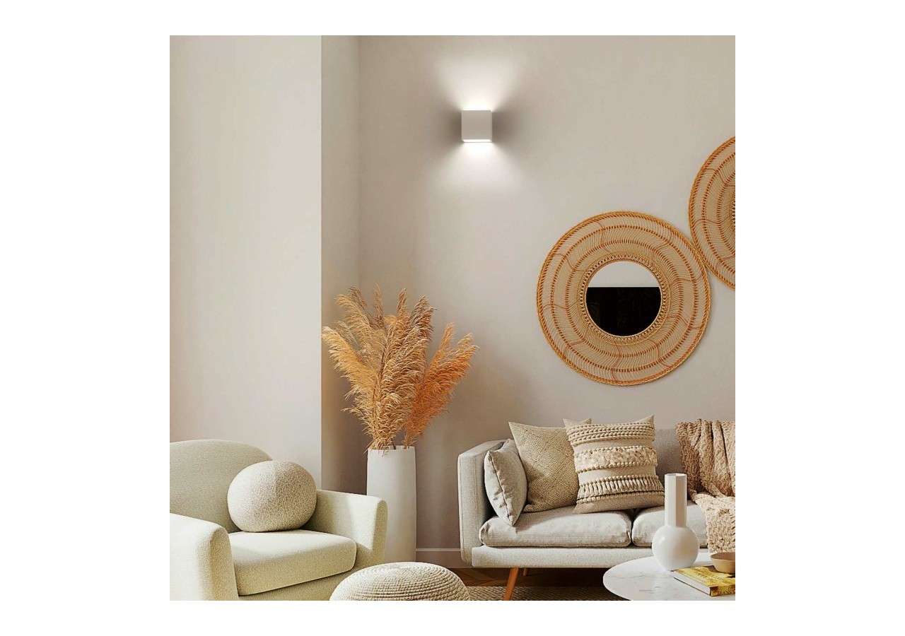 Applique murale bidirectionnelle carrée en plâtre "DENIS" G9 - B273 - Barcelona LED