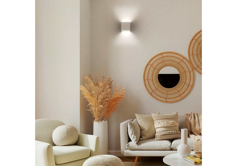 Applique murale bidirectionnelle carrée en plâtre "DENIS" G9 - B273 - Barcelona LED