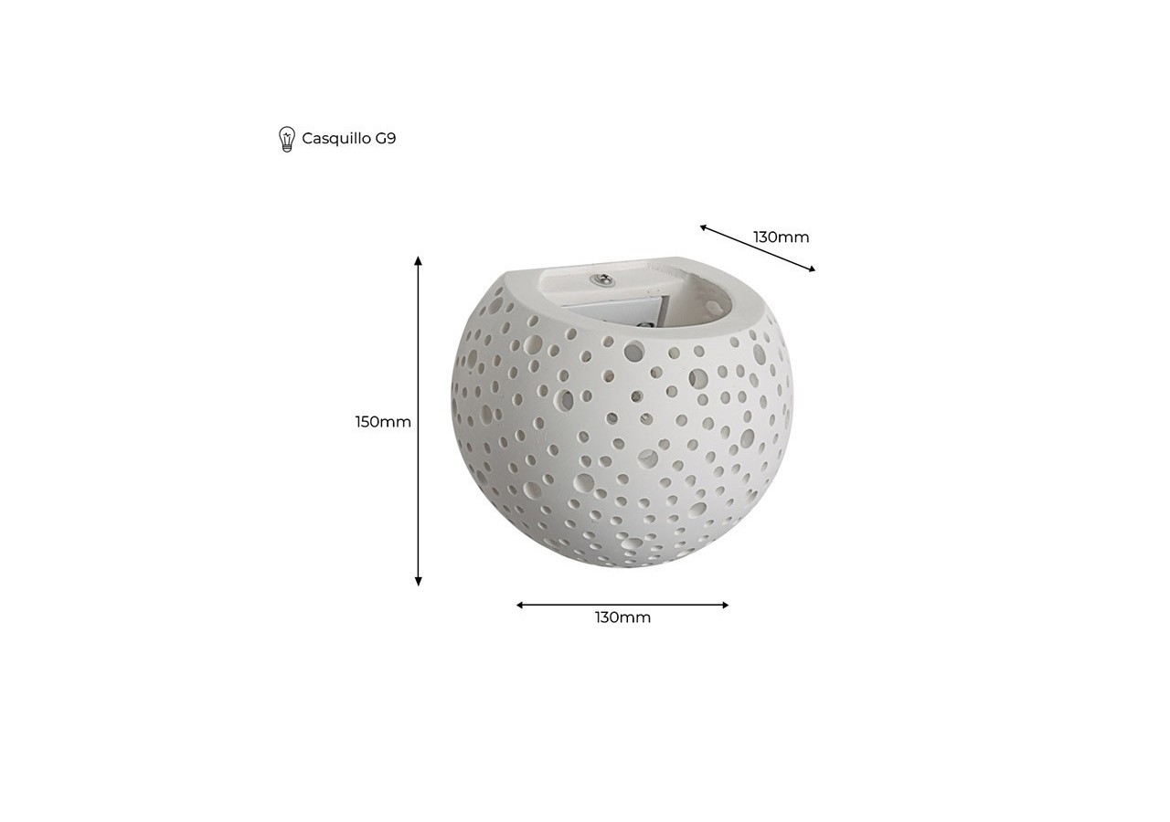 Appliques murales G9 "GRIM" en plâtre - B271 - Barcelona LED