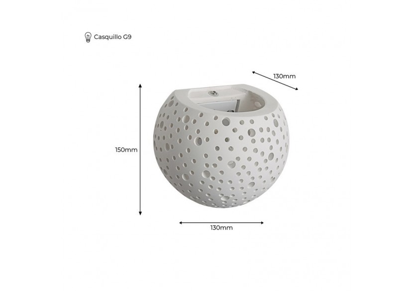 Appliques murales G9 "GRIM" en plâtre - B271 - Barcelona LED