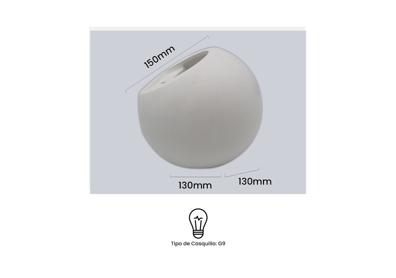 Applique murale bidirectionnelle en plâtre "Ball" G9 - B270 - Barcelona LED
