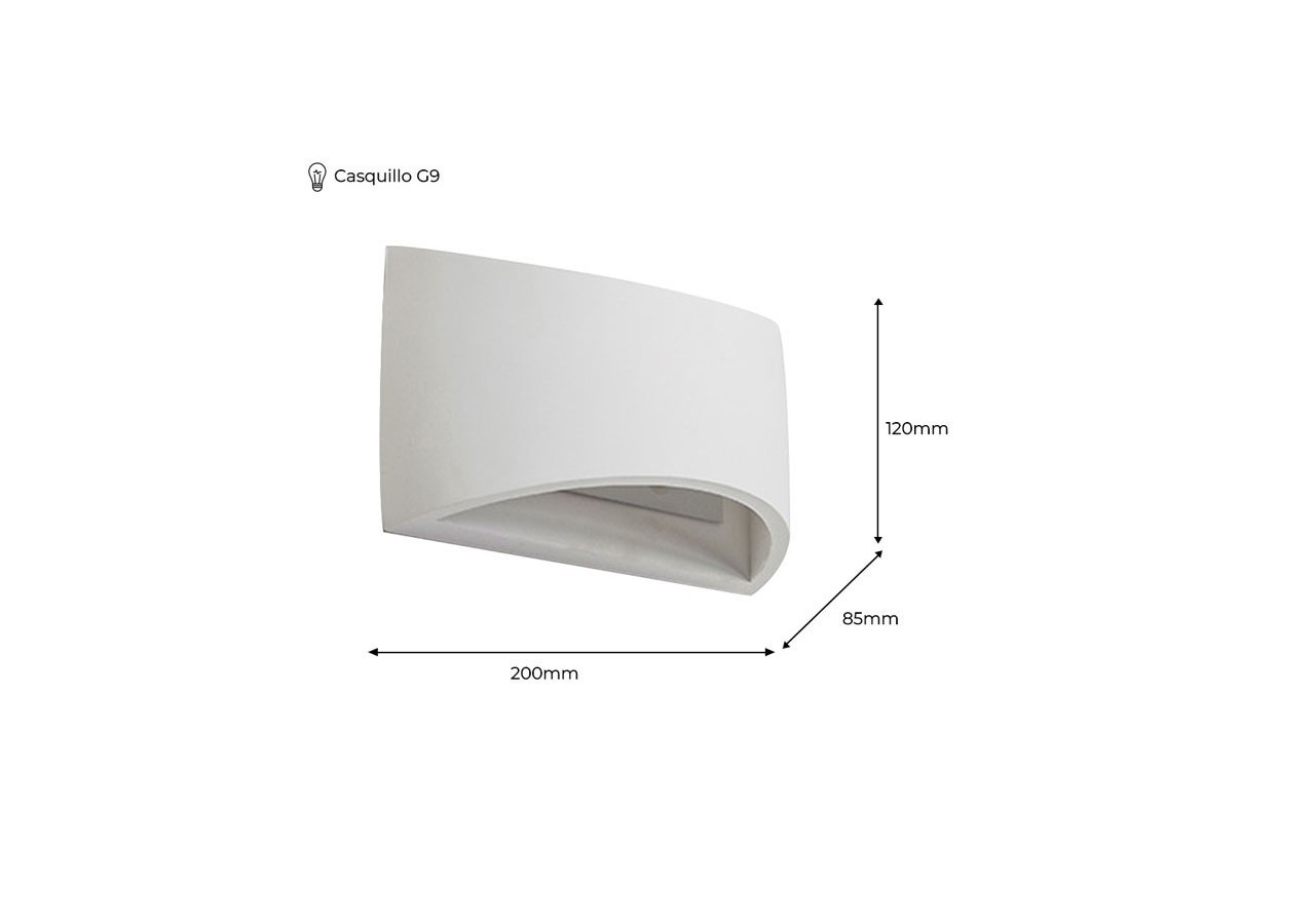 Applique murale bidirectionnelle en plâtre "PEARL" G9 - B272 - Barcelona LED