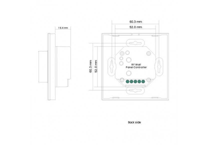 Variateur mural pour contrôler l'intensité des lumières-Perfect RF, Sunricher Rotary LED Dimmer - SR-2836R - Barcelona LED