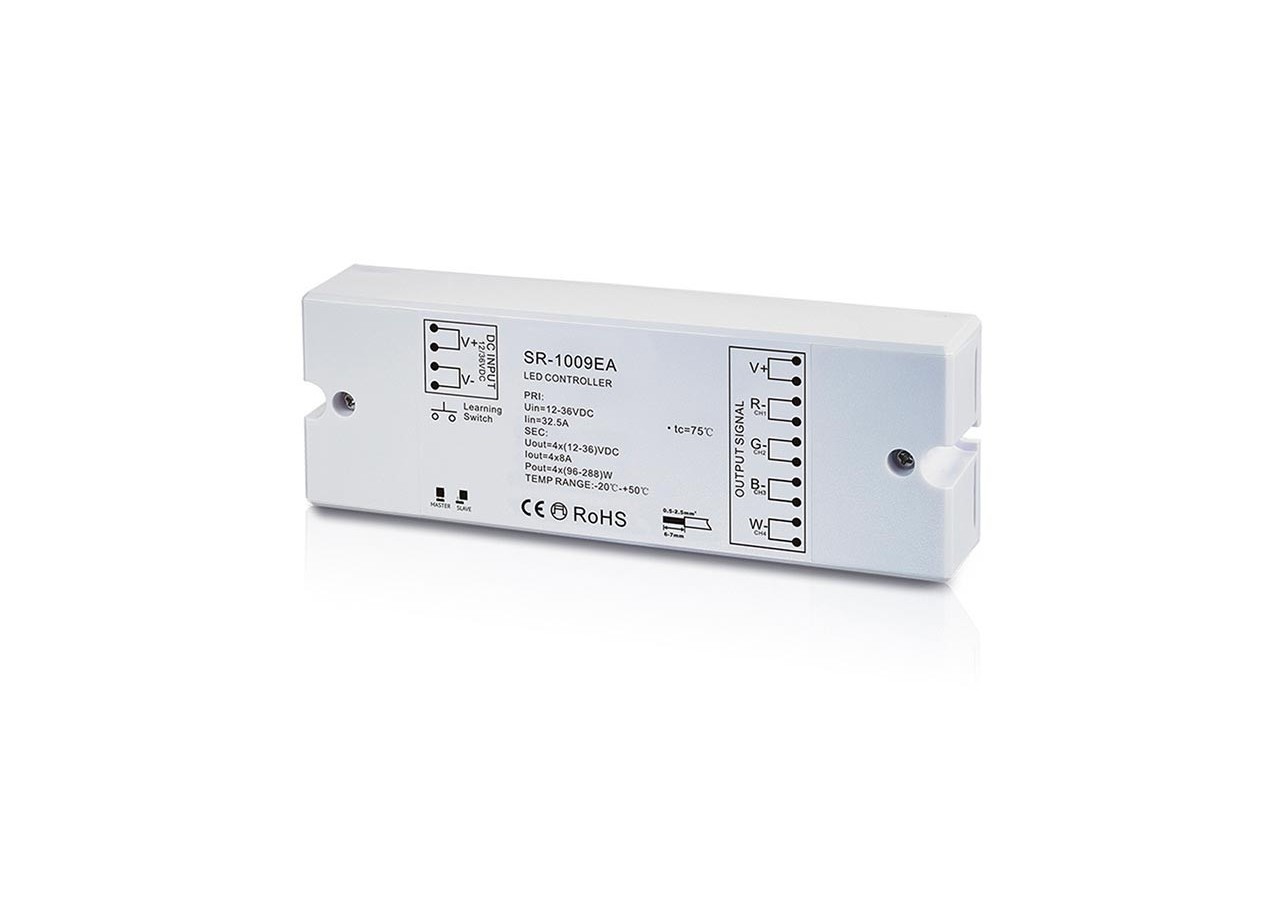 Contrôleur RGB/RGBW Dimmer PMW-12-36VDC (4 canaux, 8A/canal)-Récepteur RF SUNRICHER-Perfect RF - SR-1009EA - Barcelona LED