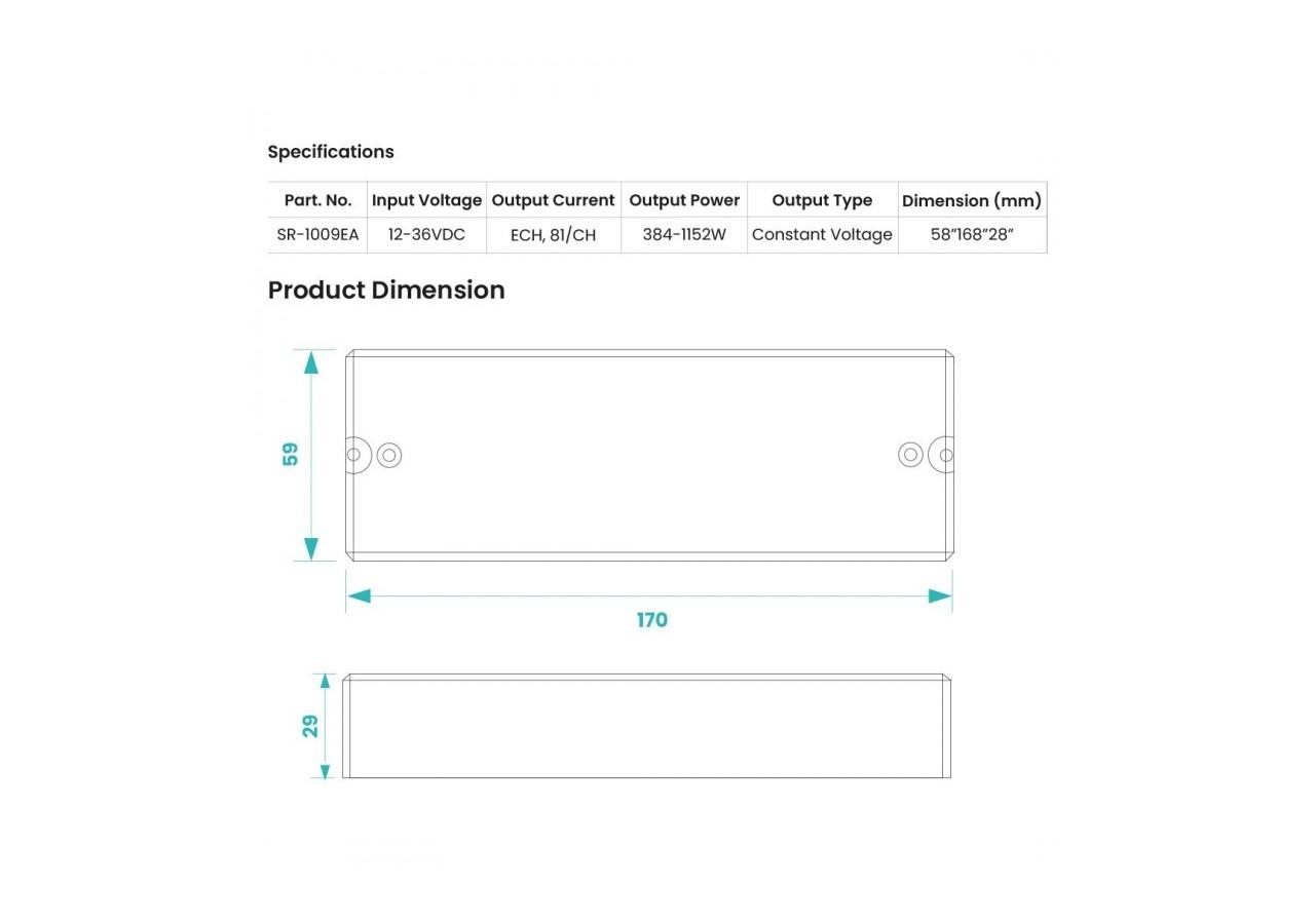 Contrôleur RGB/RGBW Dimmer PMW-12-36VDC (4 canaux, 8A/canal)-Récepteur RF SUNRICHER-Perfect RF - SR-1009EA - Barcelona LED
