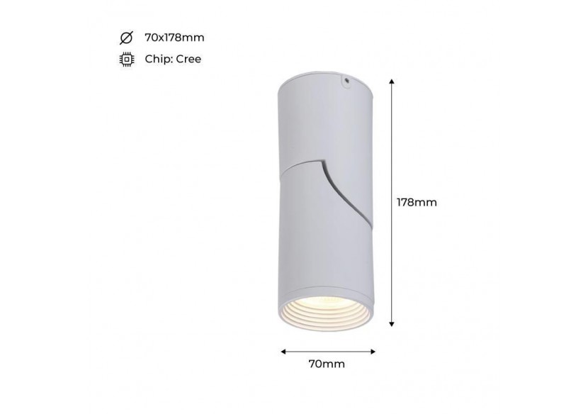 Spot LED de surface orientable-2700K-Puce Cree-15W - B2052-B - Barcelona LED