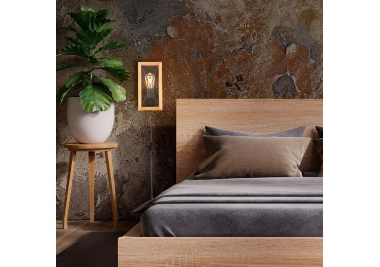 Applique murale en bois et métal, avec câble et prise "Montse"-E27 - L5024 - Barcelona LED 2