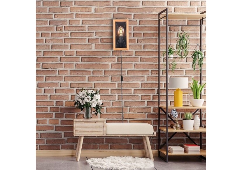Applique murale en bois et métal, avec câble et prise "Montse"-E27 - L5024 - Barcelona LED