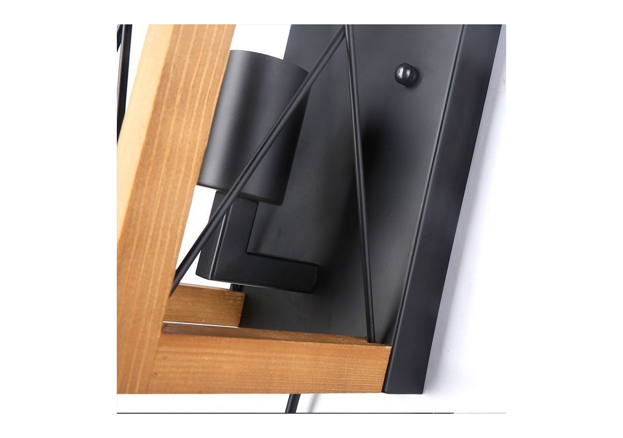 Applique murale en bois et métal, avec câble et prise "Montse"-E27 - L5024 - Barcelona LED