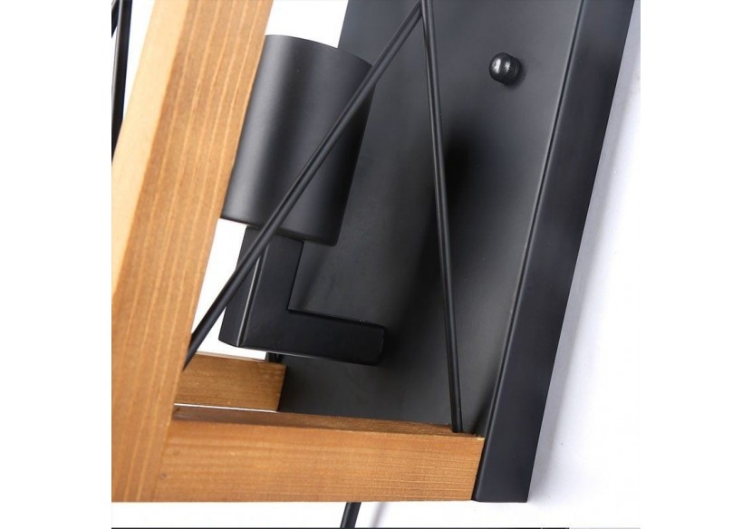 Applique murale en bois et métal, avec câble et prise "Montse"-E27 - L5024 - Barcelona LED